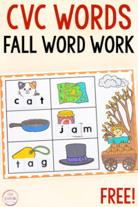 Fall CVC Word Building Mats Free Printable