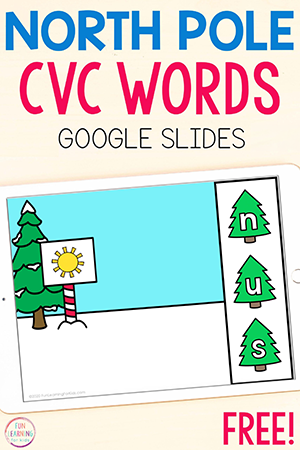 Digital Evergreen Tree CVC Word Building Phonics Activity