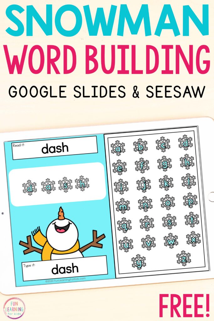 A free digital word work activity that you can edit and use all winter long.
