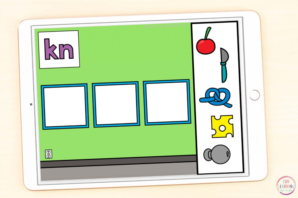 Free digraphs literacy activity for Google Slides and Seesaw.