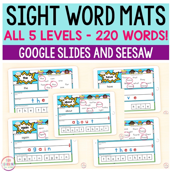 Sight word mats.