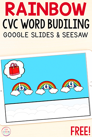 Digital Rainbow CVC Word Building Activity