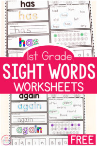 Free first grade sight word worksheets.