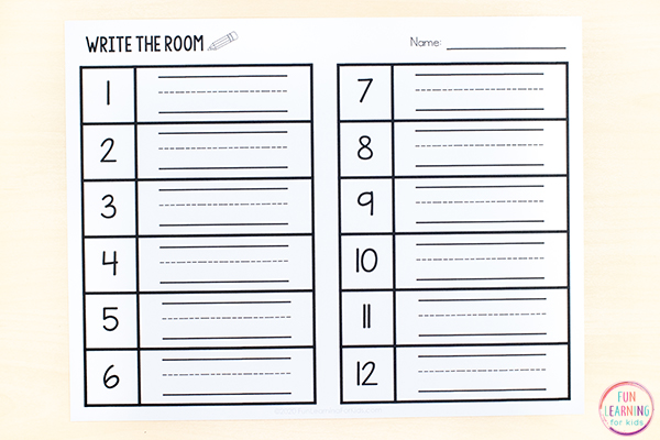 Free spring write the room activity with recording sheets.