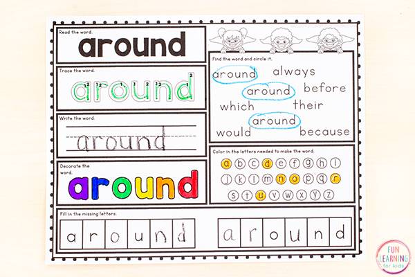 second grade sight word worksheets