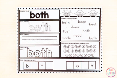 Free Printable Second Grade Sight Word Worksheets