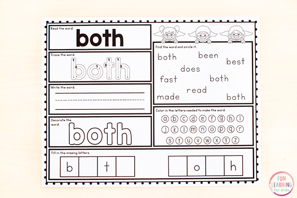 Free sight word worksheets for second grade sight word list.