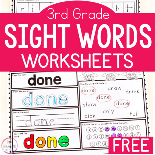 First Grade Sight Word Worksheets - Free Printables
