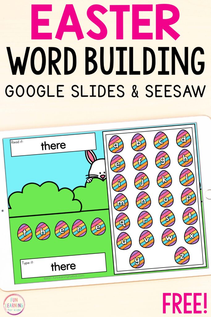 A fun Easter activity for learning to read and write sight words. 