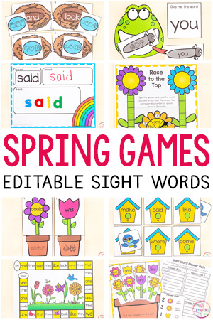 Editable Spring Sight Word Activities Feature