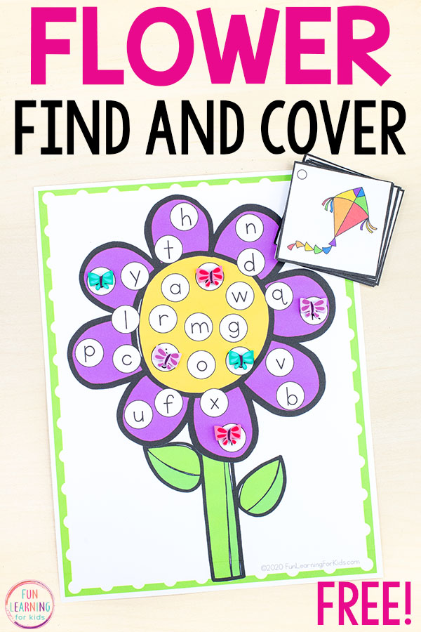 Free printable flower letter sounds activity for learning letters and identifying beginning sounds. 