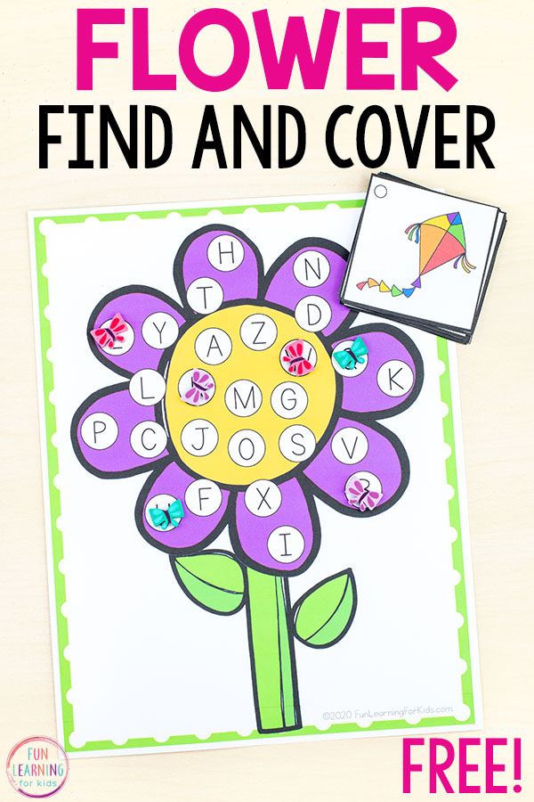 Free printable spring theme activity for learning to identify beginning letter sounds.