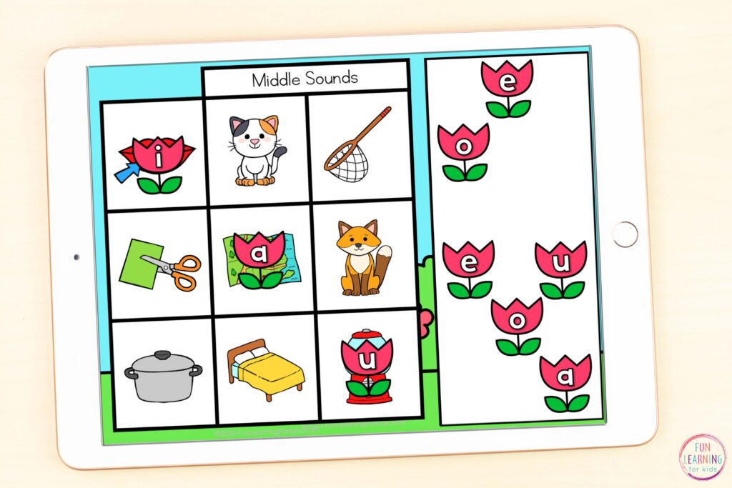 Free Google Slides and Seesaw activity for kids who are learning to isolate letter sounds in words.