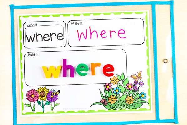 Editable word work activity for your spring literacy centers. 
