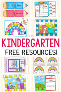 Free kindergarten printables and digital activities.