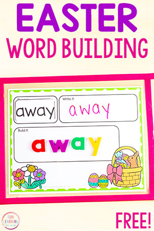 Editable Easter Word Building Mats for Preschool and Kindergarten