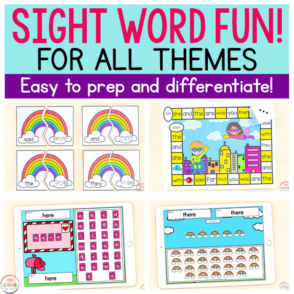 Fun sight word activities and games for kids to learn sight words in engaging, hands-on ways. 