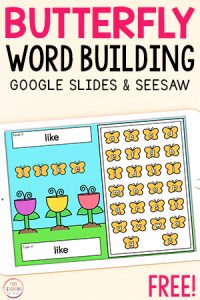 Butterfly word building mats for Google Slides and Seesaw.