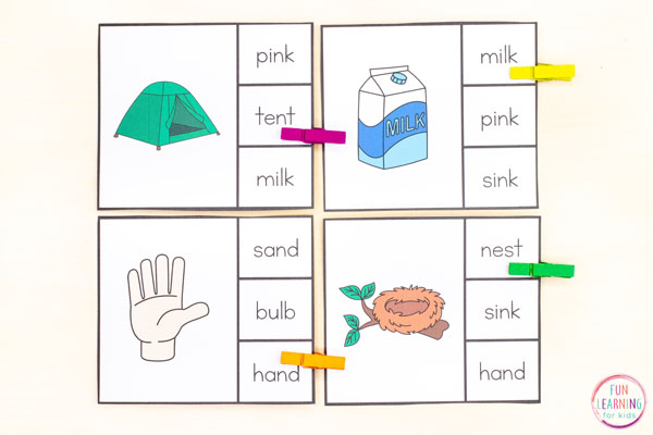 Free printable blend words activity for teaching students to read blend words.