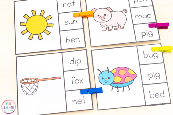 Free printable CVC word work activity for students who are just learning to read simple CVC words.