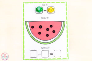 Free Printable Watermelon Addition and Subtraction Mats