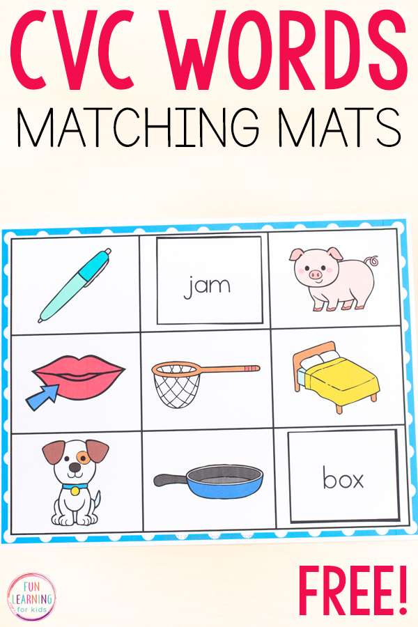 Free printable CVC reading activity for kindergarten and first grade. 