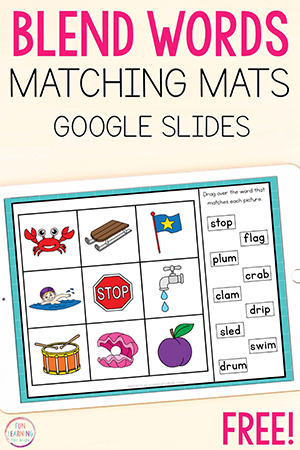 Digital Blend Words Matching Mats for Kindergarten