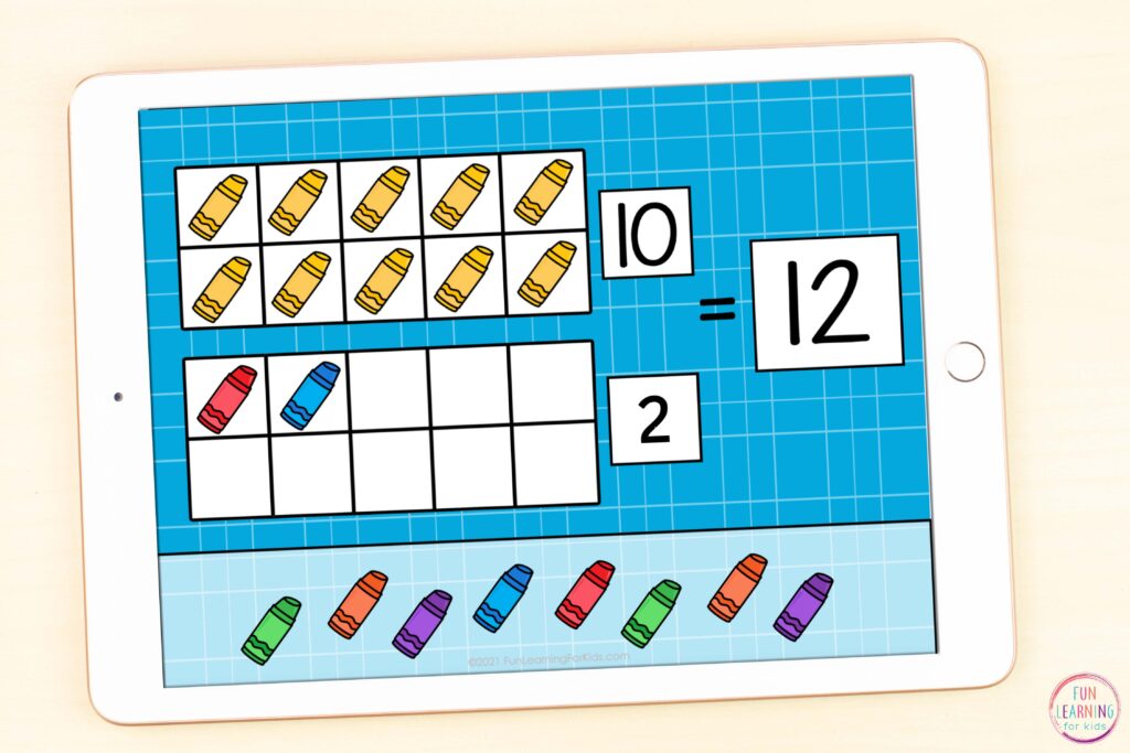 Free numbers activity for learning numbers 11-19 while using Seesaw and Google Slides.