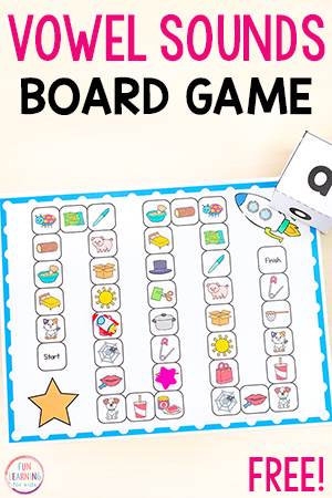 CVC Middle Vowel Sounds Board Game Printable