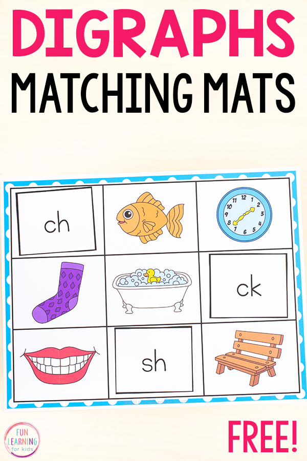 Free digraphs literacy activity for learning to read words with digraphs.