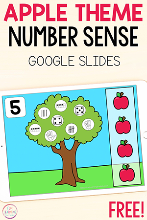 Free Digital Apple Tree Number Sense Find and Cover Activity