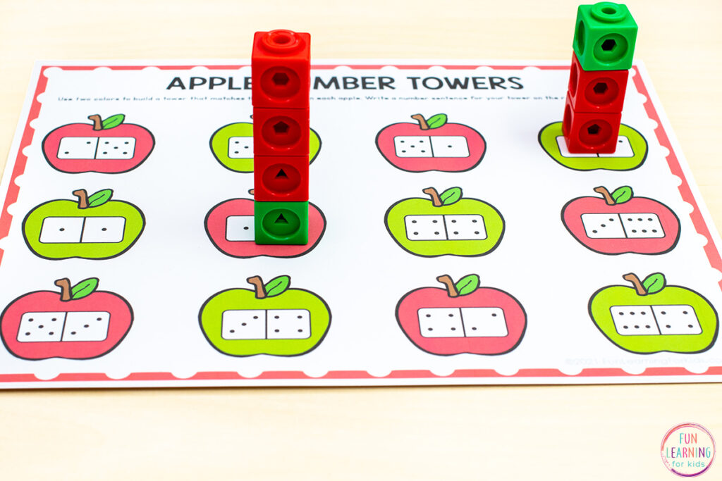 Free printable number sense math activity for your fall math centers.