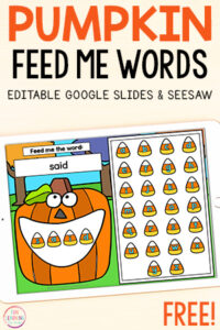 Pumpkin word work mats for Google Slides and Seesaw.