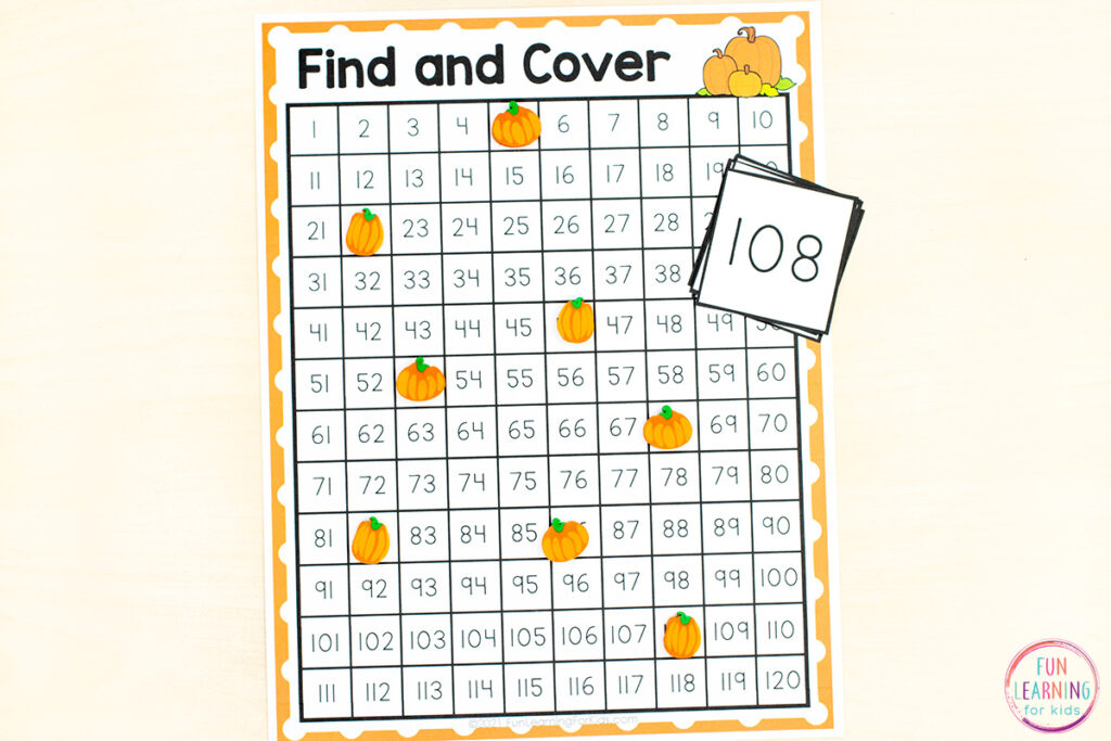Free 100s chart and 120s chart for developing number sense in kindergarten and first grade.