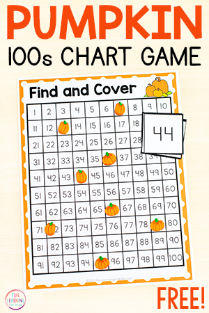 Pumpkin 100 & 120 Chart Printable Find and Cover Number Mats