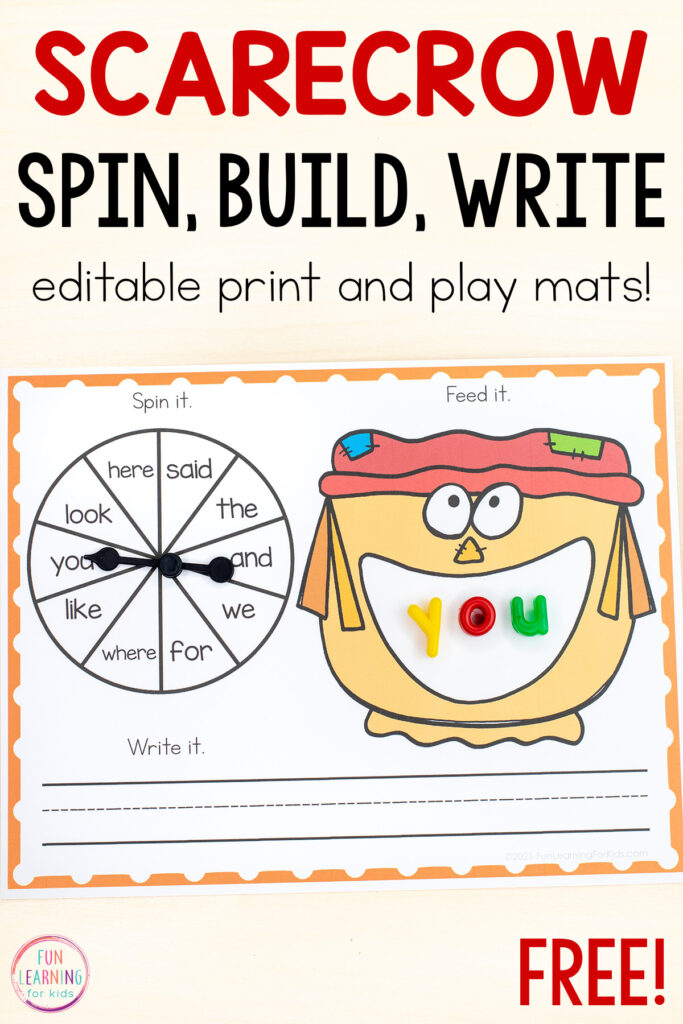 Free printable and editable activity mats for practice with word work, alphabet and letter learning, numbers, math facts and more!