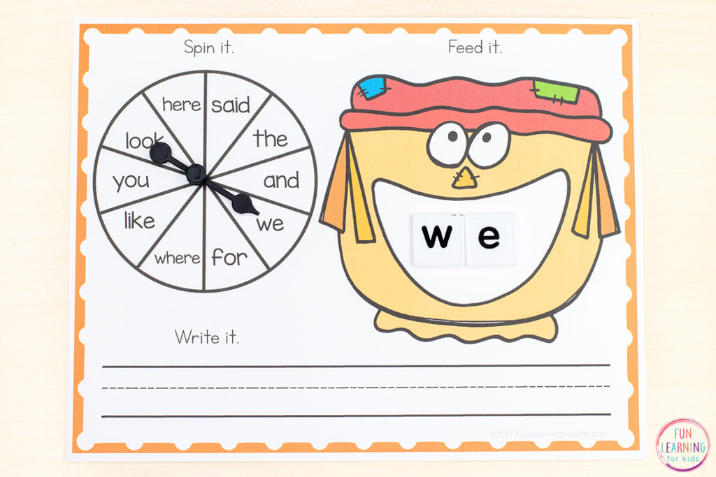 Fun scarecrow theme editable word work mats for sight words, high frequency words, spelling words and even words with phonics skills you are currently teaching.