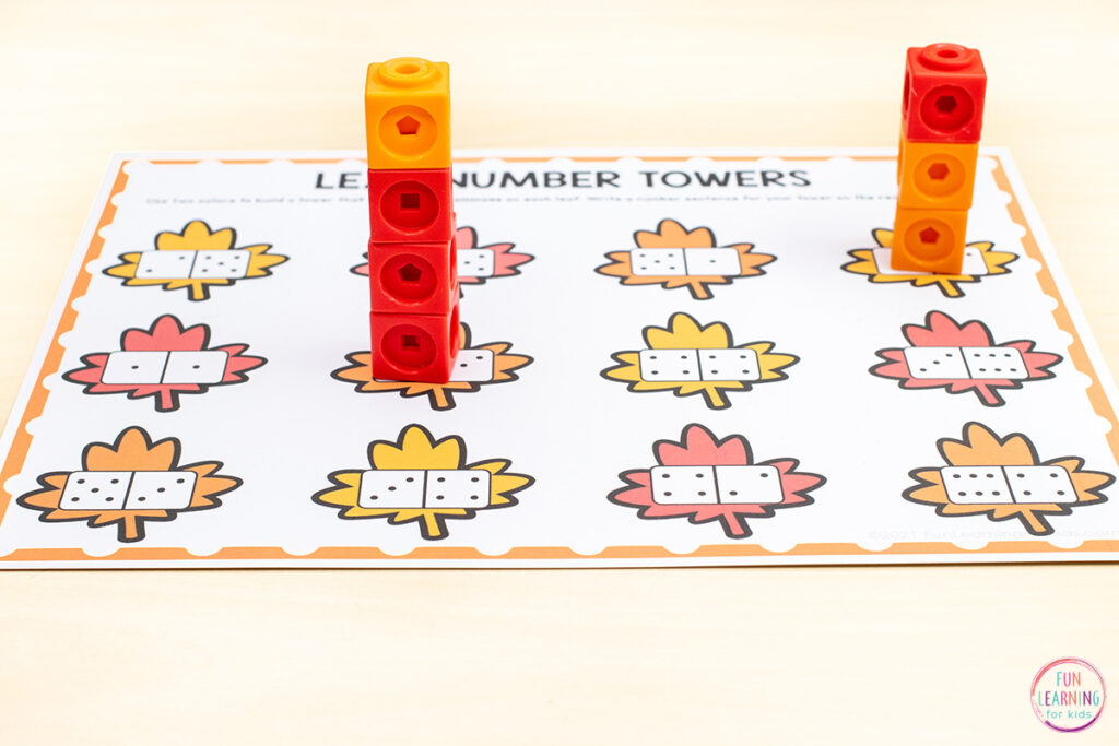 A fun fall math activity that is print and play and requires no prep for you!
