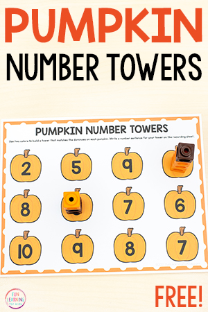 Pumpkin Number Towers Free Printable Math Activity