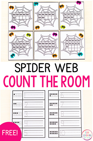 Spider Count the Room Free Printable Math Activity