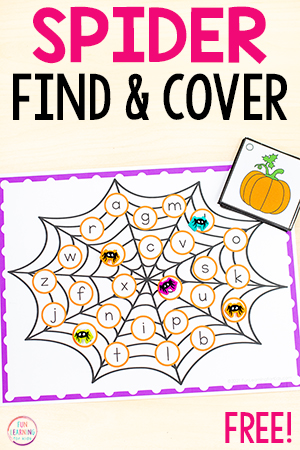 Spider Find and Cover the Letter Free Printable Mats