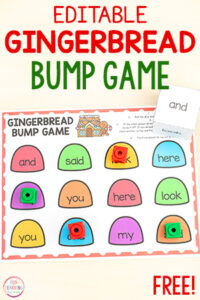 Gingerbread theme fun learning game for word work.