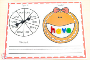 Editable Gingerbread Spin and Build Word Work Mats Printable