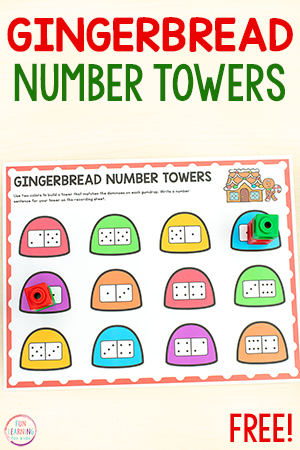 Gingerbread Number Towers Free Printable Math Activity