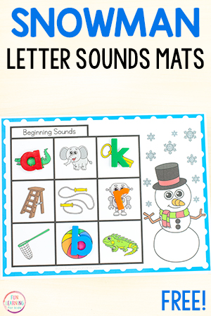 Free Printable Winter Theme Letter Sounds Mats
