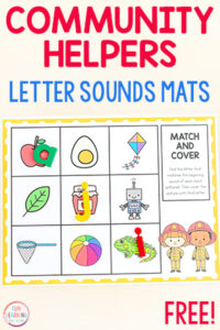 Community helpers theme alphabet activity for kids.