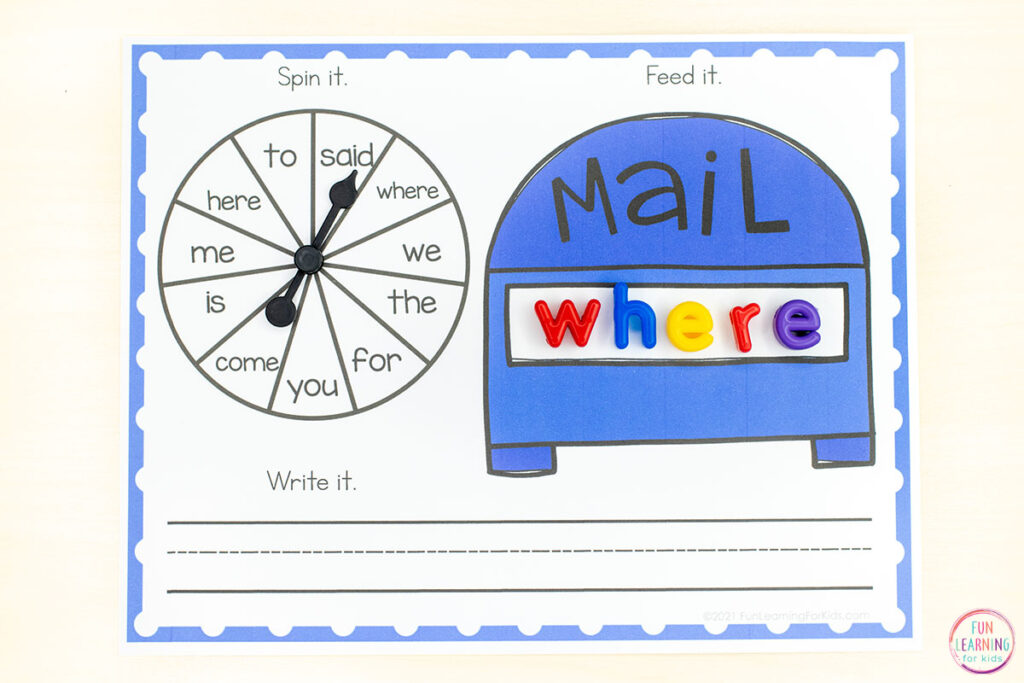 Free printable community helpers sight words activity for kids.