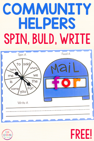 Editable Mailbox Spin and Build Mats Word Work Printable