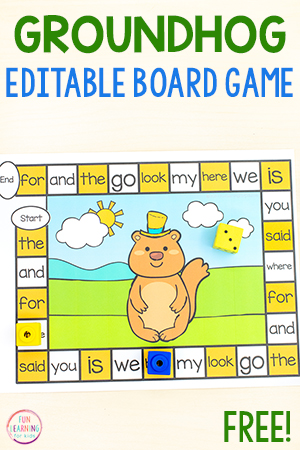 Groundhog Day Free Printable Editable Board Game