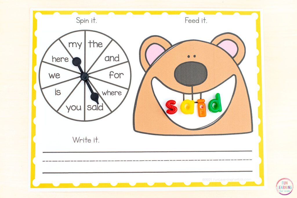 Free Groundhog Day literacy activity printable for sight words, high frequency words, CVC words, spelling words and more.